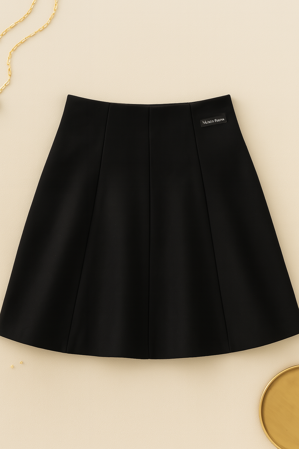 Jupe mini femme taille haute plissée coupe A élégante unie zippée automne hiver | Maison Préppy