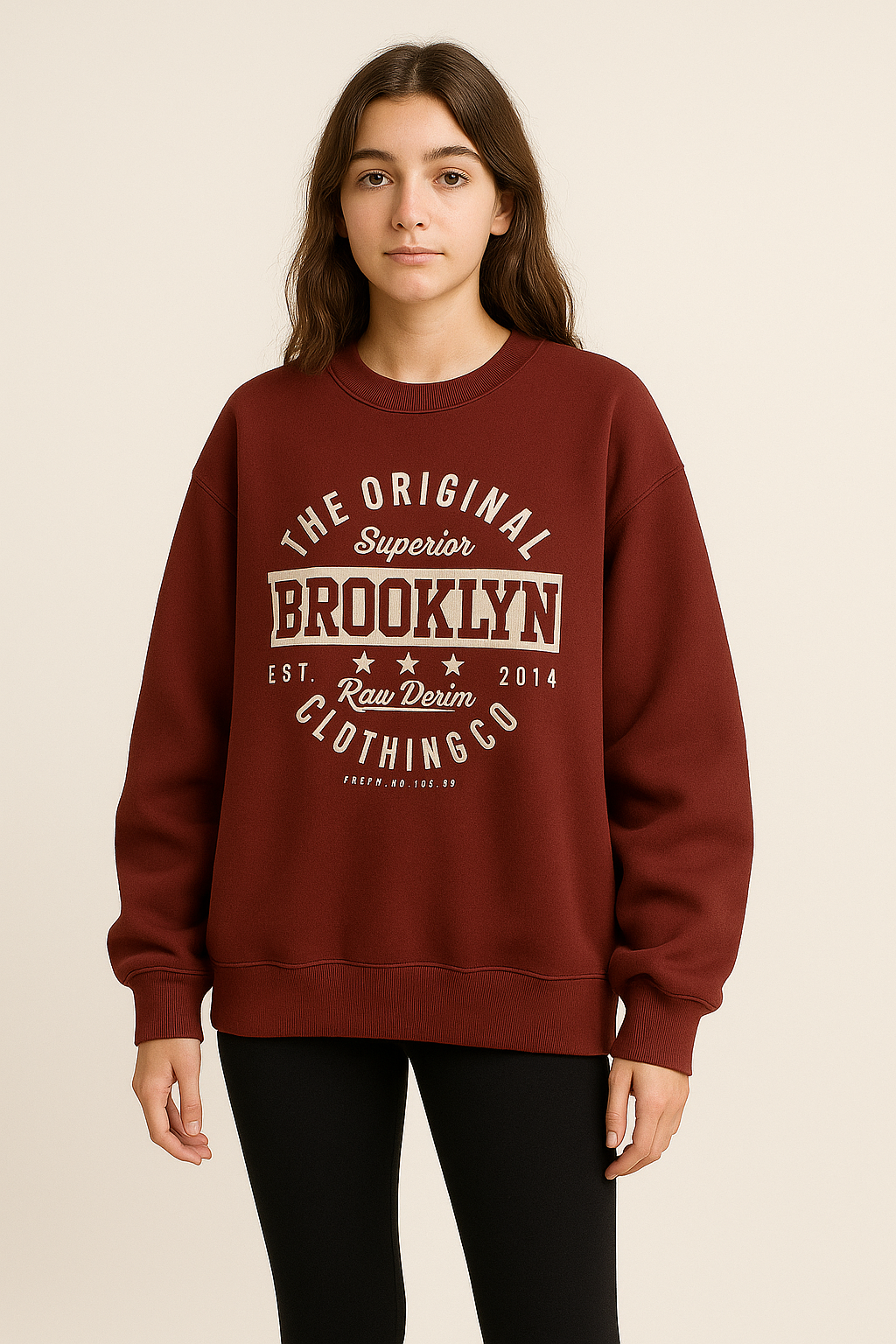 Sweatshirt gris oversize femme à imprimé lettrage, coupe ample et esprit campus décontracté | Maison Préppy