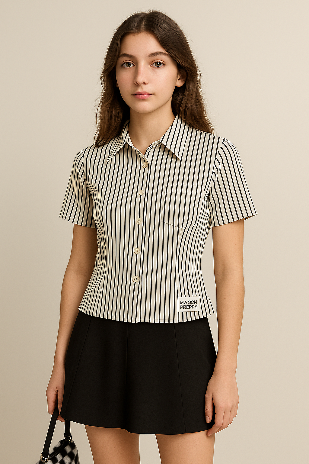 Chemise cintrée femme à rayures style preppy chic printemps été | Maison Préppy